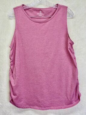 Colosseum Ruched Side Tank Top Dusty Rose Cotton Blend Sz L .g
